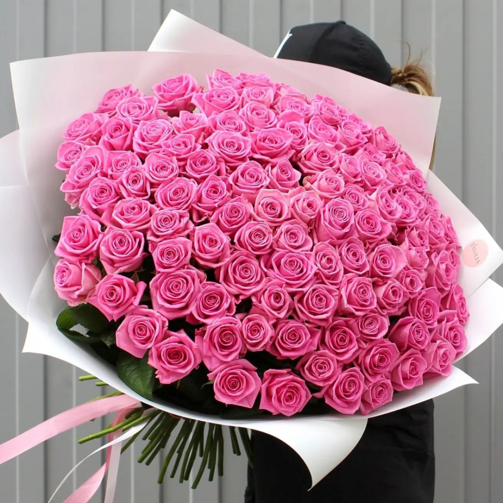 Букет цветов «101 розовая роза» - фото 3