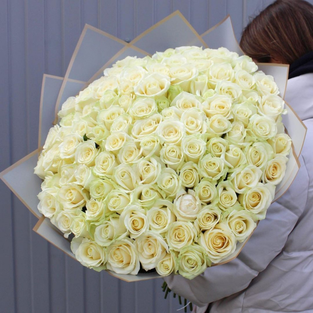 Букет цветов «101 белая роза»