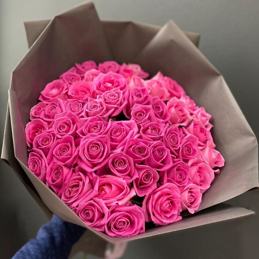 Букет цветов «Букет из 51 розовой кенийской розы» - фото 2