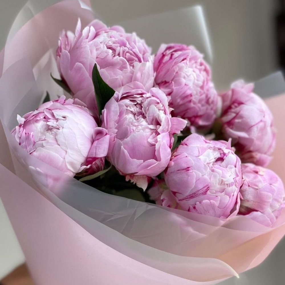 Букет цветов «7 розовых пионов» - фото 2