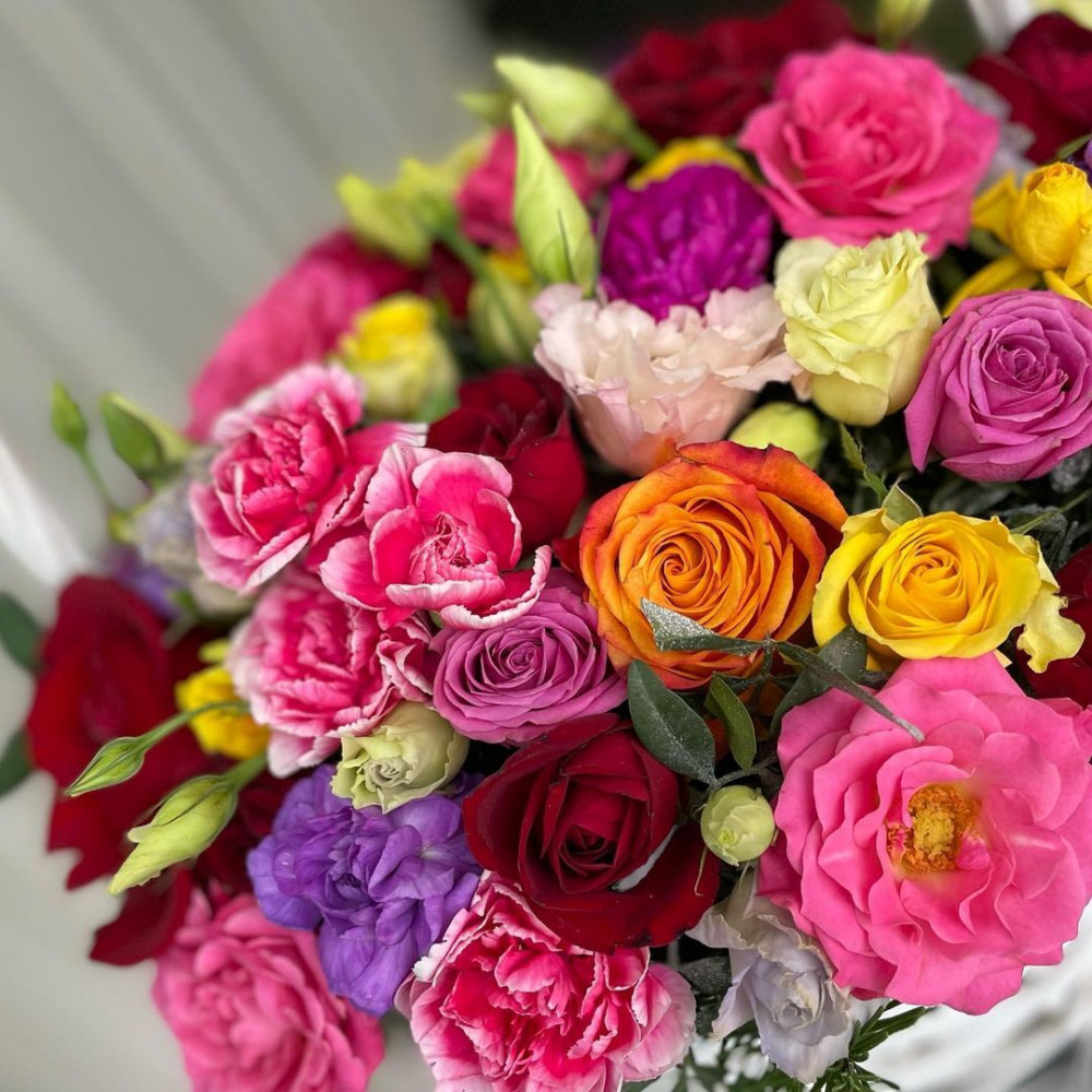Букет цветов «Корзина с цветами из разных цветов» - фото 2