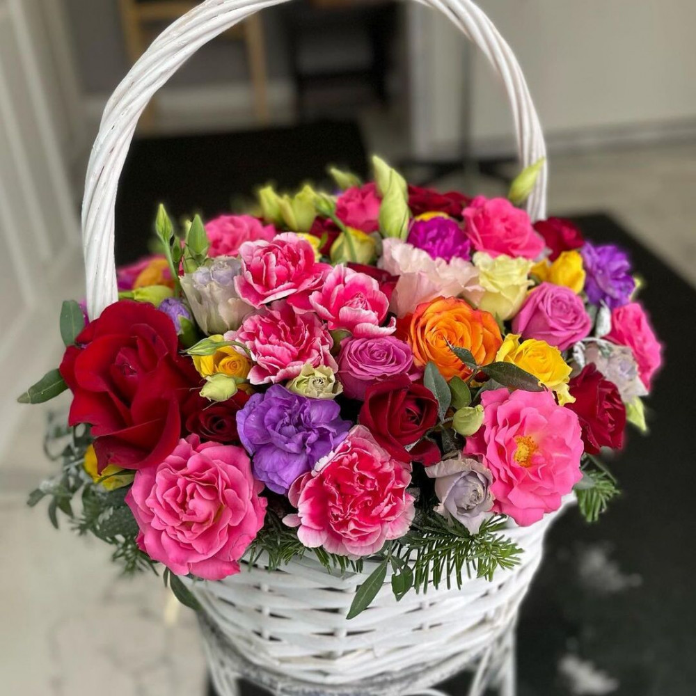 Букет цветов «Корзина с цветами из разных цветов» - фото 3
