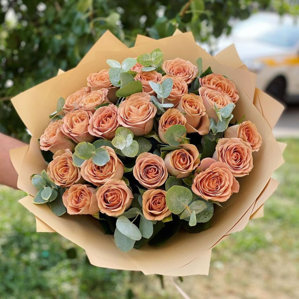 Букет цветов «Букет кремовых роз» - фото 3