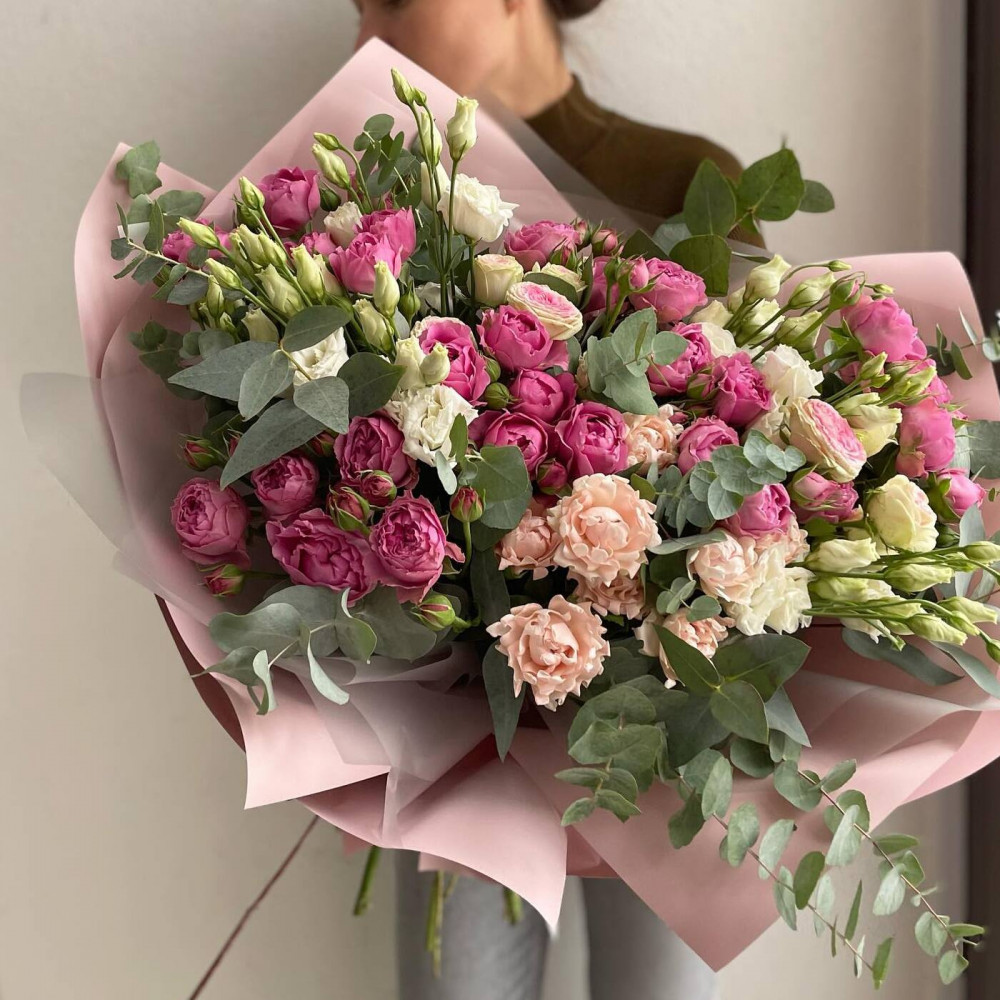 Букет цветов «Большой букет пионовидных роз» - фото 2